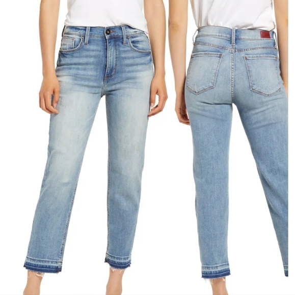 Pilcro Letterpress Petite Hem Out High Waist Cigarette Jeans